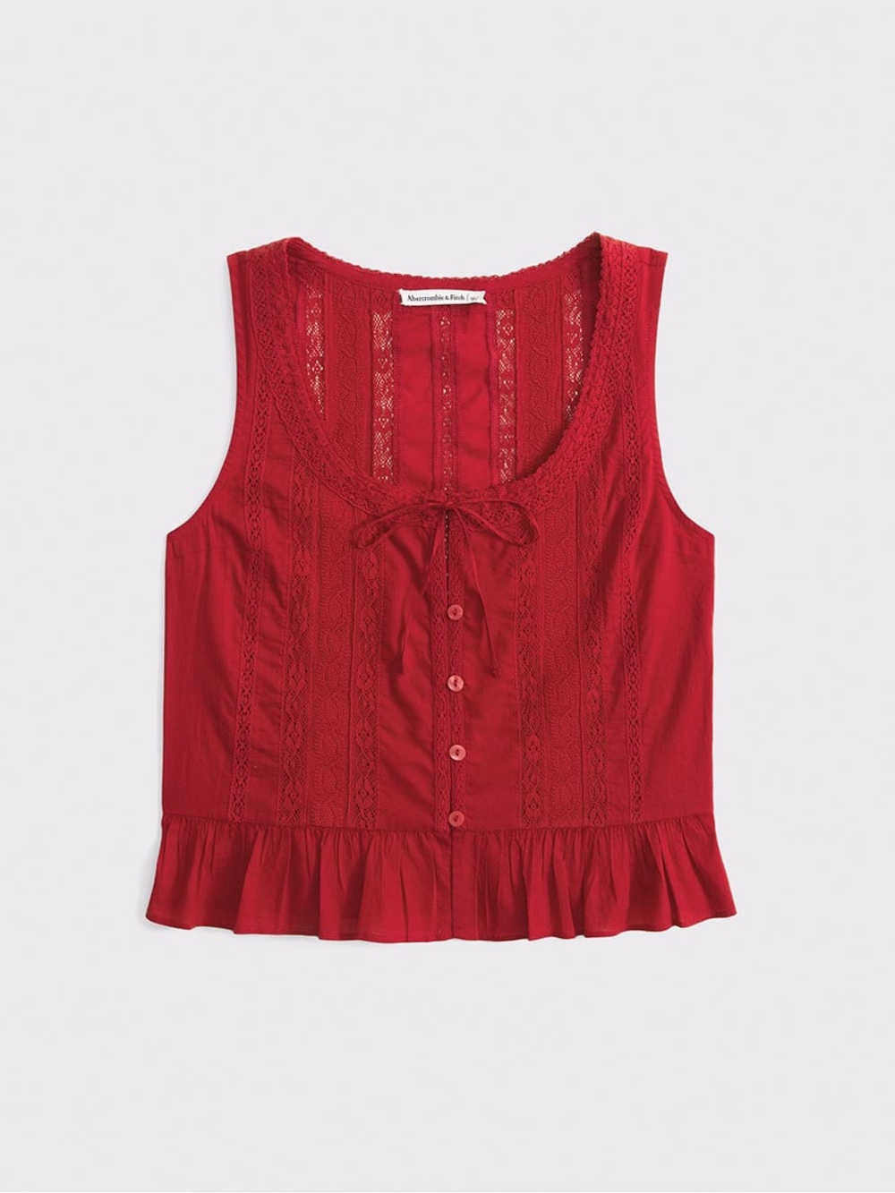 Abercrombie & Fitch Button-Through Lace-Trim Tank - Picture 3 of 6